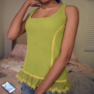 Dainty Ribbed Lace Top